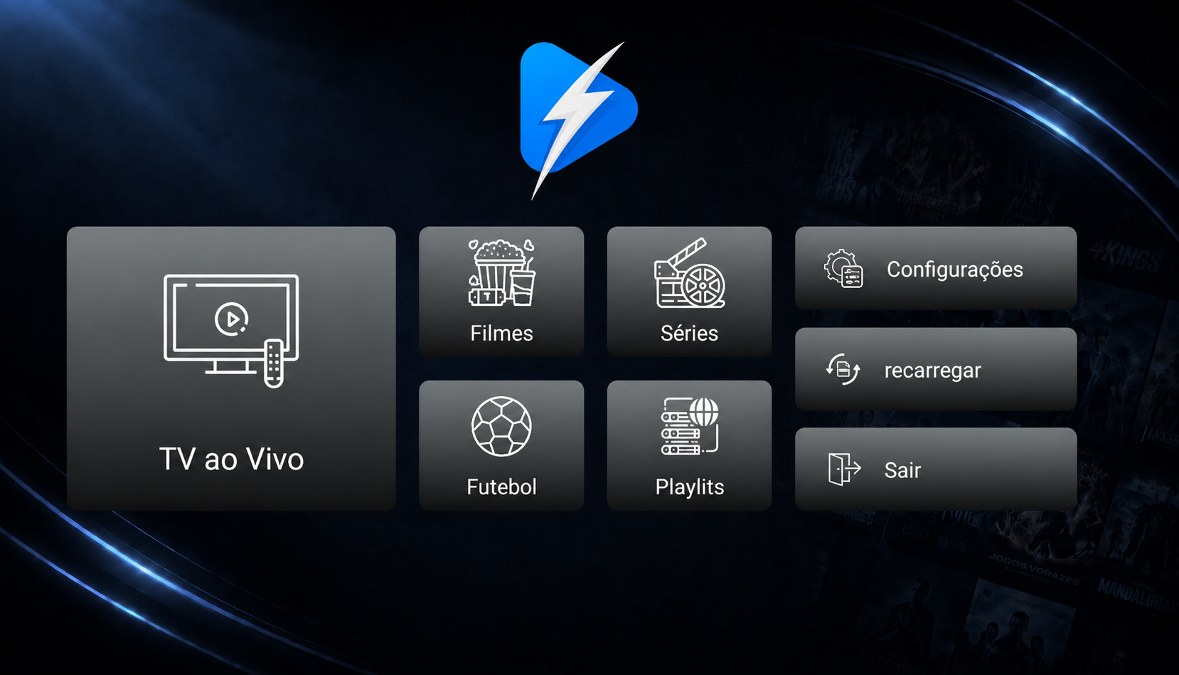 Tela inicial do aplicativo TvPlay